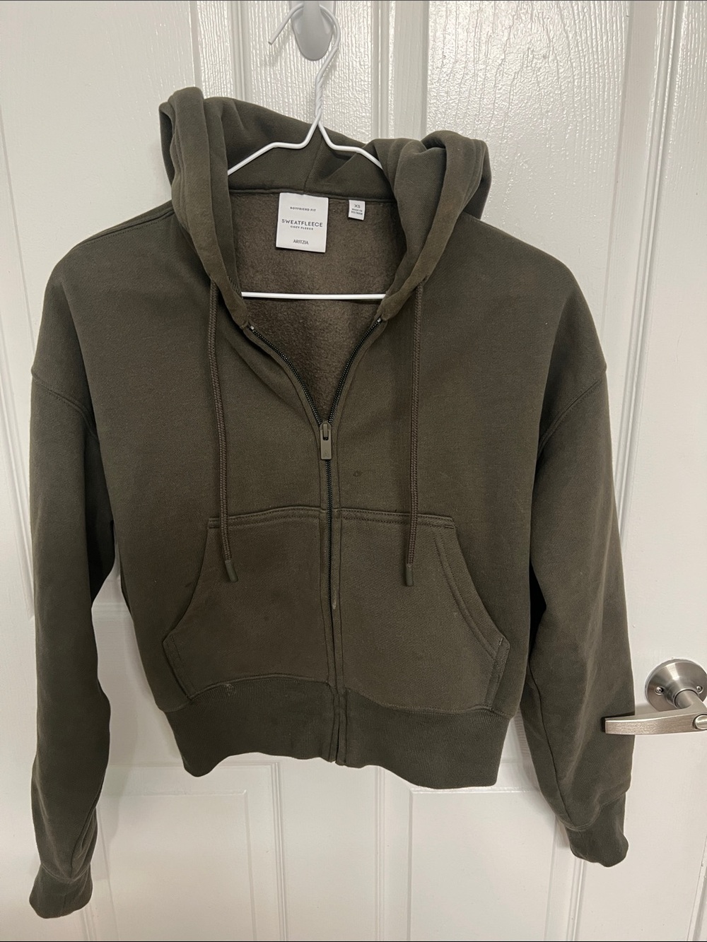 Women's Aritizia Olive Green Zip Hoodie